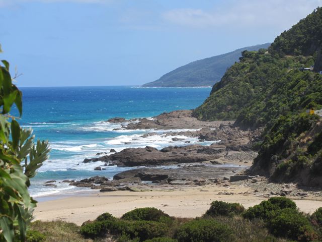 View from top lip of patch scarred by VicRoads cutting Castle Rock track.