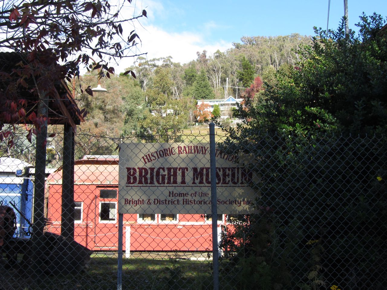 Bright Museum at the deprecated railway station features deprecated rolling stock.